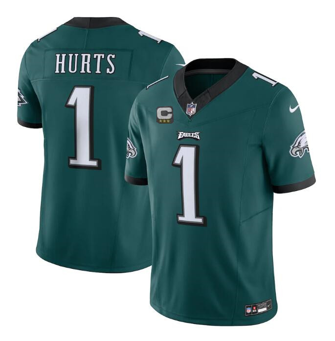 Men's Philadelphia Eagles #1 Jalen Hurts Green 2023 F.U.S.E. With C Patch Vapor Untouchable Limited Stitched Football Jersey Men's Philadelphia Eagles #1 Jalen Hurts Green 2023 F.U.S.E. With C Patch Vapor Untouchable Limited Stitched Football Jersey